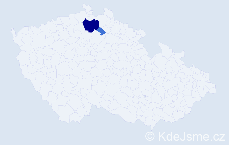 Příjmení: 'Riljak', počet výskytů 9 v celé ČR
