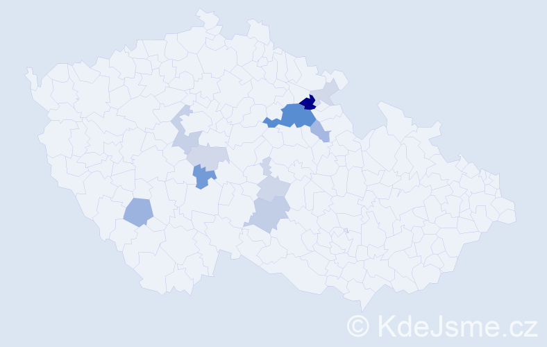 Příjmení: 'Marhová', počet výskytů 28 v celé ČR