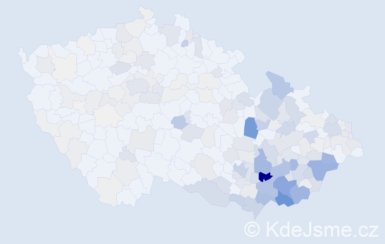 Příjmení: 'Machálek', počet výskytů 1031 v celé ČR