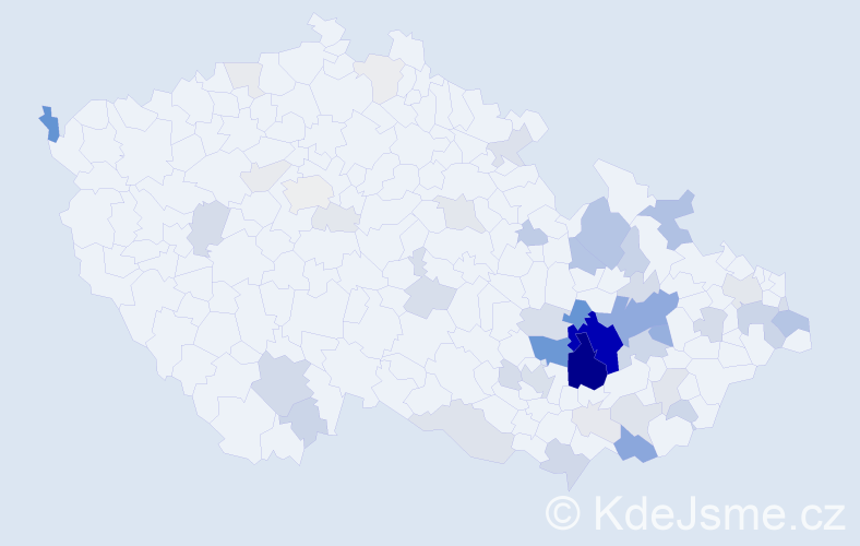 Příjmení: 'Crhonková', počet výskytů 219 v celé ČR