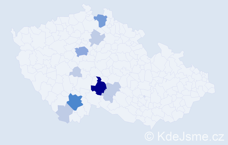 Příjmení: 'Trkolová', počet výskytů 25 v celé ČR