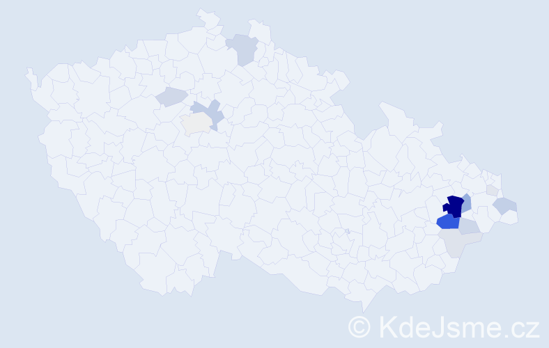 Příjmení: 'Krutilková', počet výskytů 46 v celé ČR
