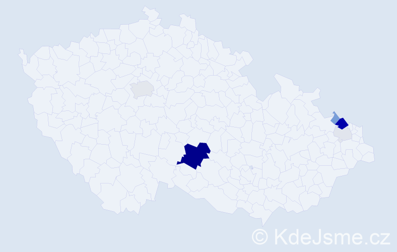Příjmení: 'Kosaková', počet výskytů 24 v celé ČR