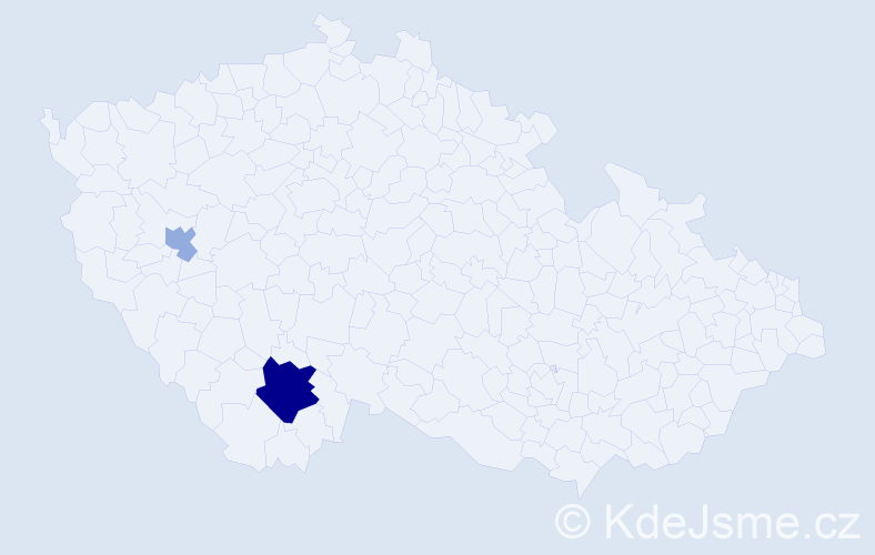 Příjmení: 'Hnetilová', počet výskytů 11 v celé ČR