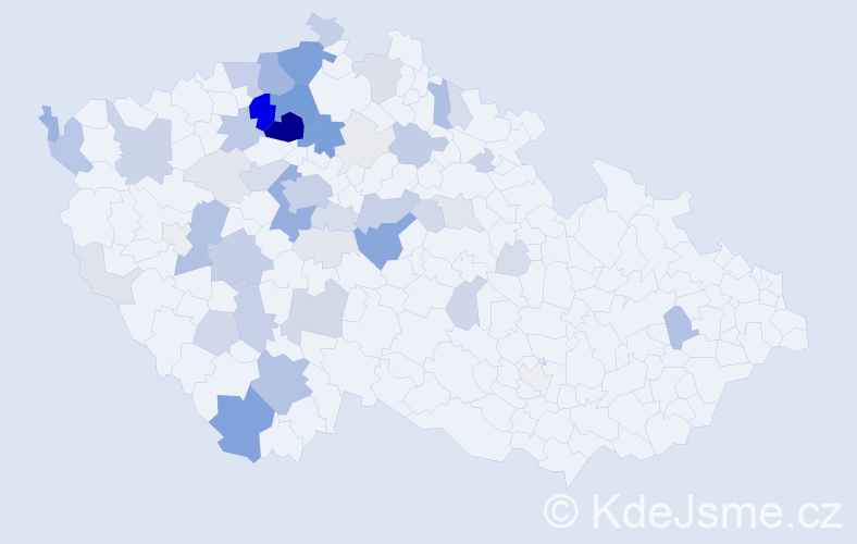 Příjmení: 'Helcl', počet výskytů 223 v celé ČR