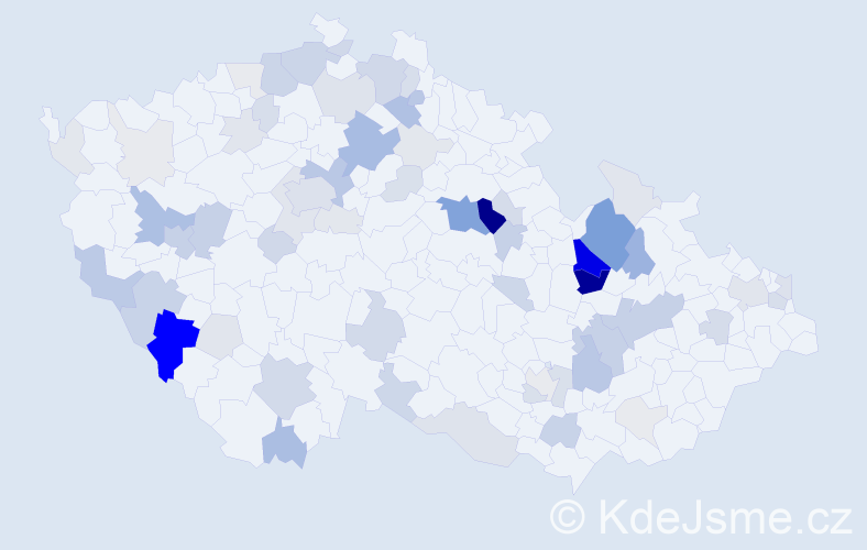 Příjmení: 'Kopa', počet výskytů 237 v celé ČR