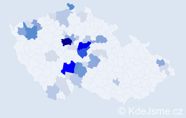 Příjmení: 'Kubera', počet výskytů 141 v celé ČR