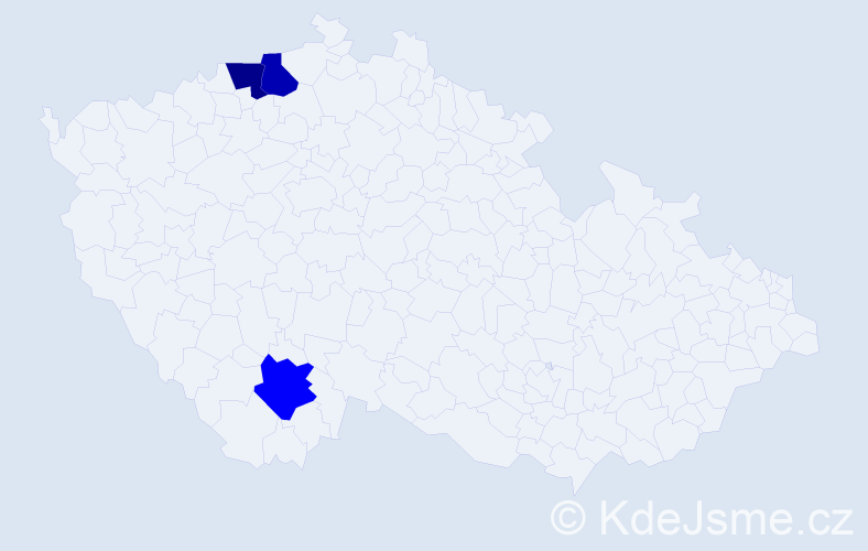 Příjmení: 'Miňková', počet výskytů 6 v celé ČR