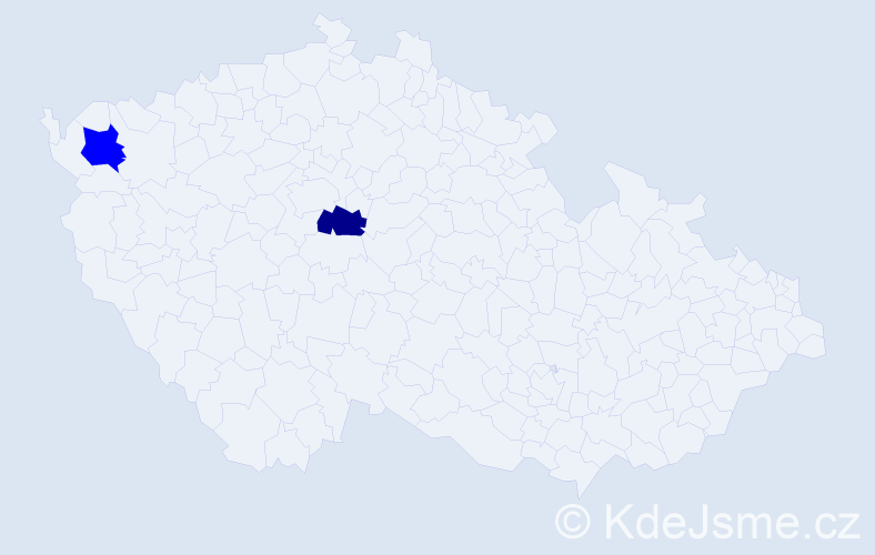 Příjmení: 'Kaval', počet výskytů 3 v celé ČR