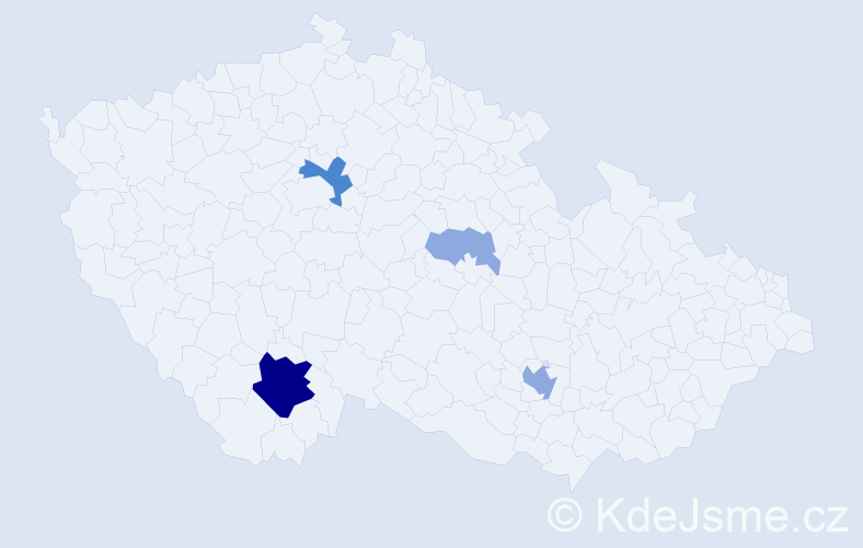 Příjmení: 'Prints', počet výskytů 11 v celé ČR