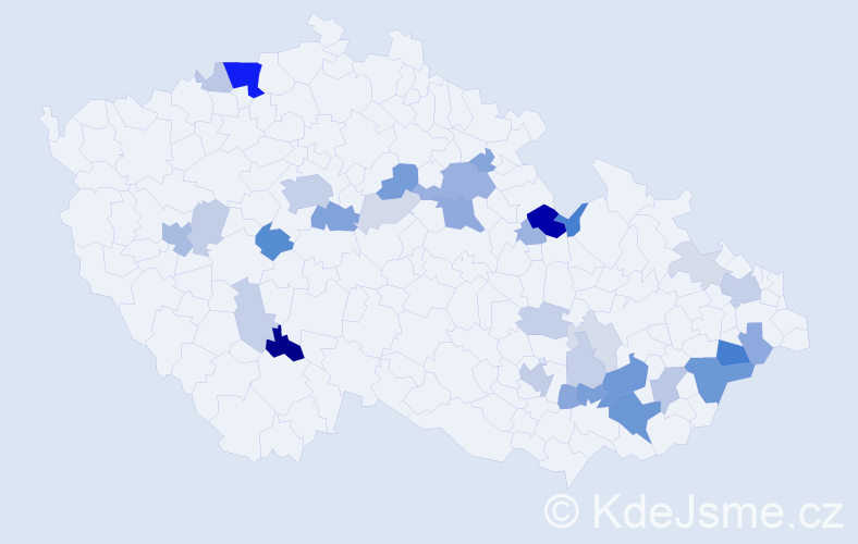 Příjmení: 'Trampotová', počet výskytů 100 v celé ČR