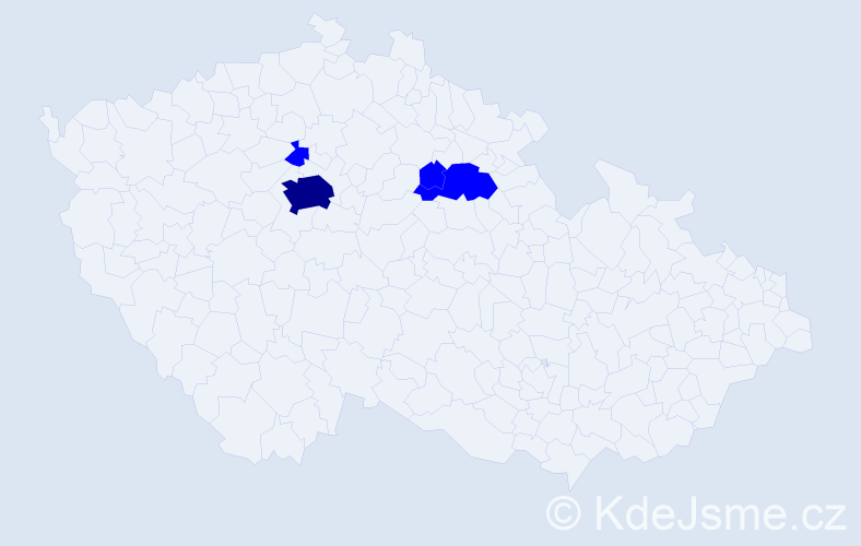 Příjmení: 'Zůrová', počet výskytů 5 v celé ČR