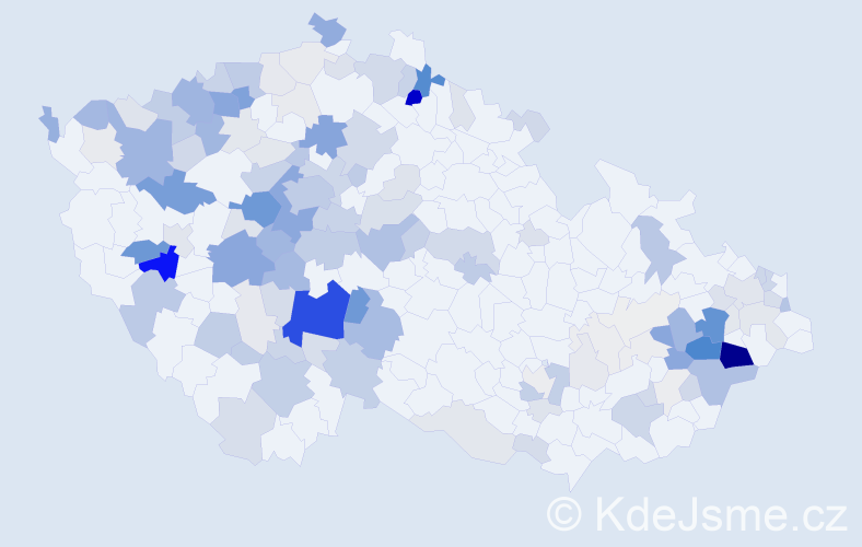 Příjmení: 'Drda', počet výskytů 536 v celé ČR