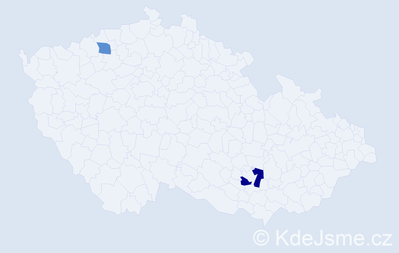 Příjmení: 'Bertelová', počet výskytů 9 v celé ČR