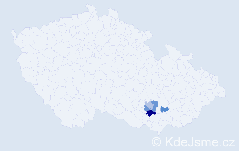 Příjmení: 'Skládanková', počet výskytů 12 v celé ČR
