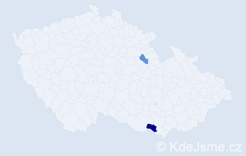 Příjmení: 'Galbičková', počet výskytů 3 v celé ČR