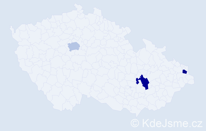 Příjmení: 'Weida', počet výskytů 3 v celé ČR