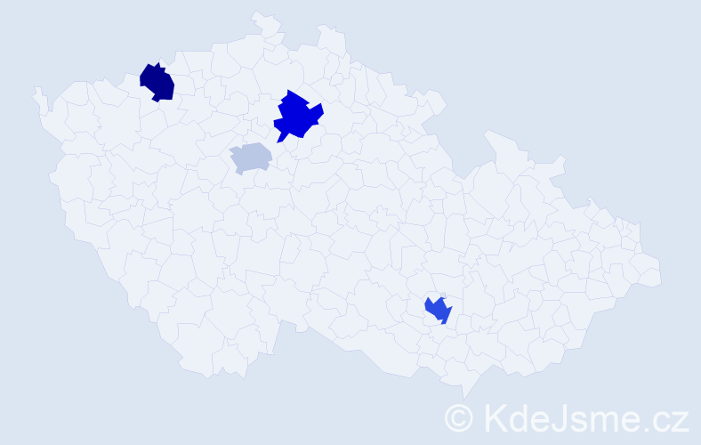 Příjmení: 'Fábian', počet výskytů 5 v celé ČR