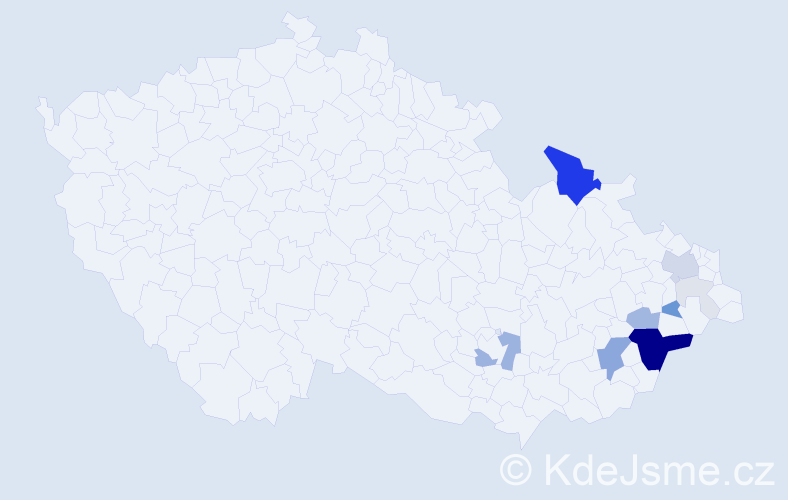 Příjmení: 'Makyčová', počet výskytů 44 v celé ČR