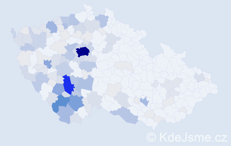Příjmení: 'Velek', počet výskytů 442 v celé ČR