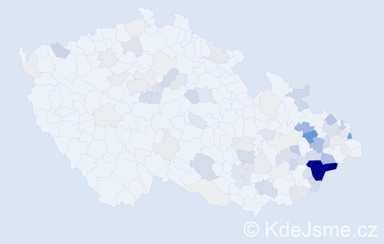 Příjmení: 'Chrástecká', počet výskytů 256 v celé ČR