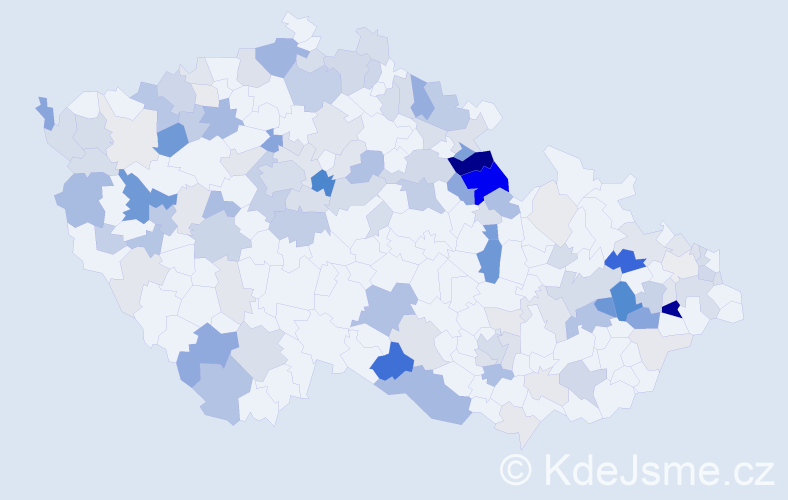 Příjmení: 'Popová', počet výskytů 393 v celé ČR