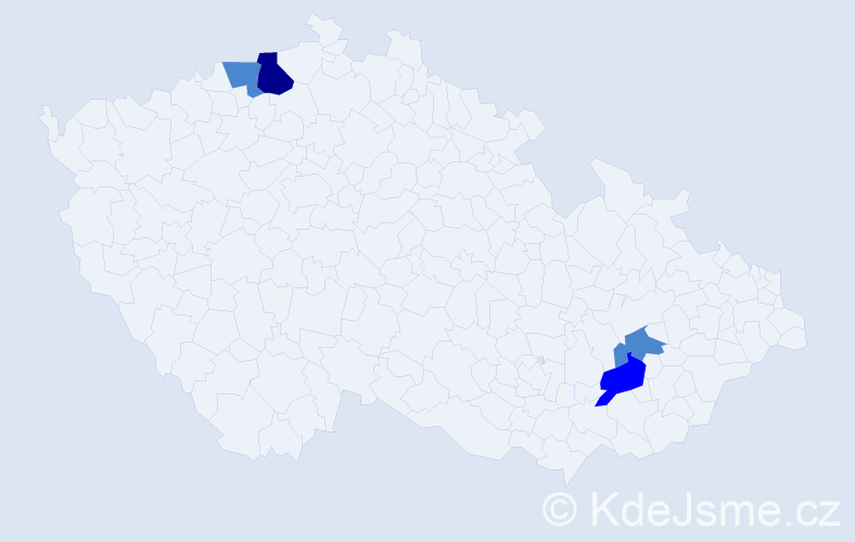 Příjmení: 'Zygar', počet výskytů 7 v celé ČR