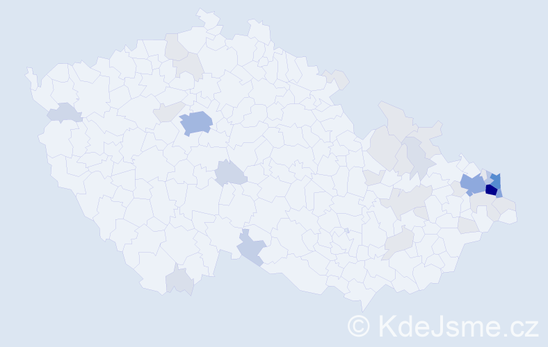 Příjmení: 'Firlová', počet výskytů 125 v celé ČR