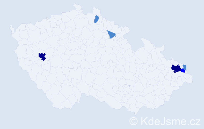 Příjmení: 'Bartmanová', počet výskytů 11 v celé ČR