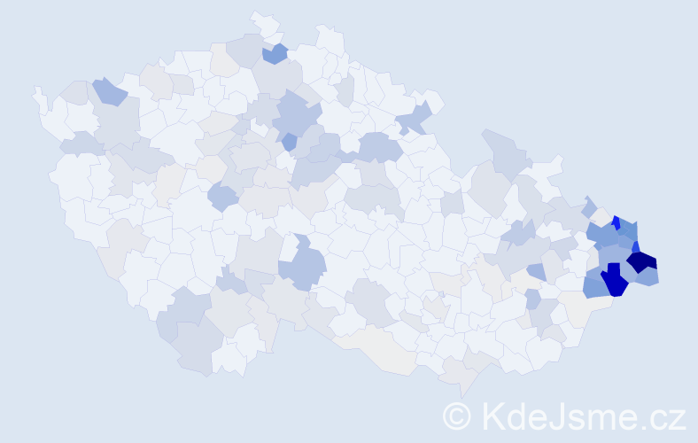 Příjmení: 'Macura', počet výskytů 766 v celé ČR