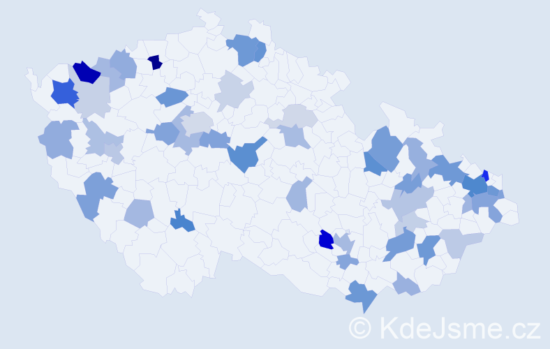 Příjmení: 'Marcinková', počet výskytů 116 v celé ČR