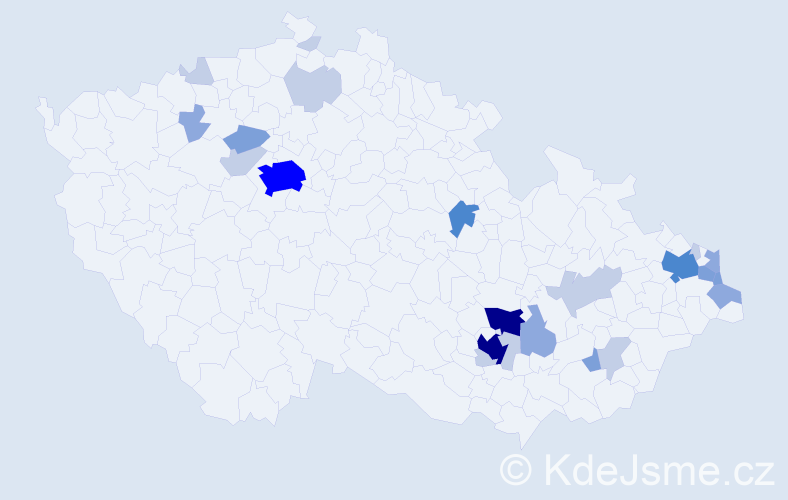 Příjmení: 'Lakota', počet výskytů 68 v celé ČR