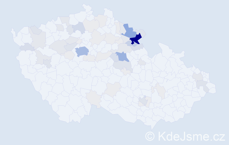 Příjmení: 'Kaválková', počet výskytů 217 v celé ČR