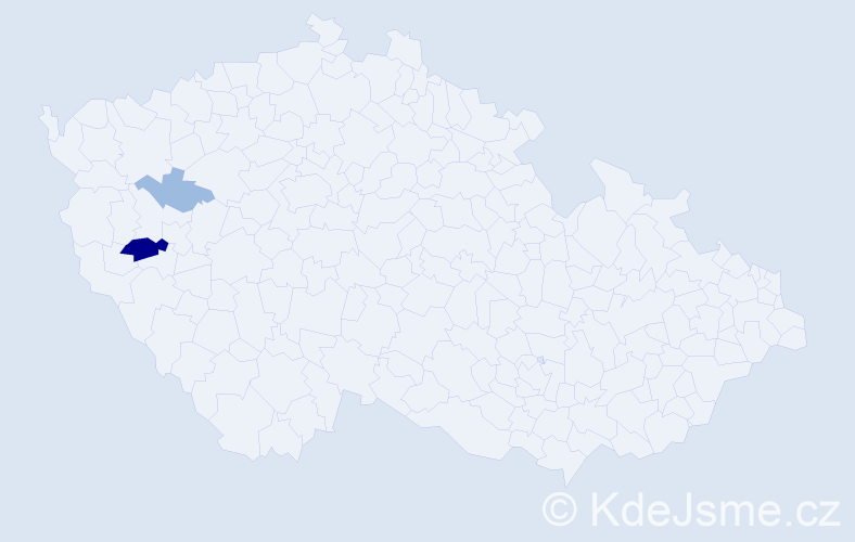 Příjmení: 'Statherová', počet výskytů 5 v celé ČR