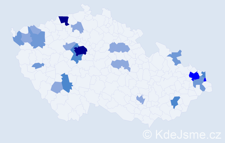 Příjmení: 'Lovás', počet výskytů 53 v celé ČR