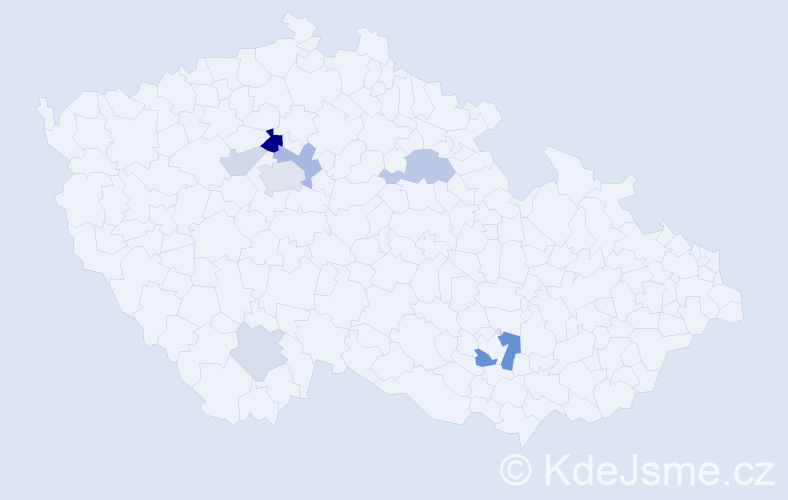 Příjmení: 'Stashkiv', počet výskytů 19 v celé ČR