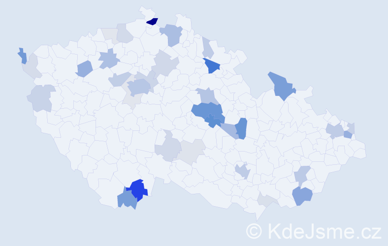 Příjmení: 'Matras', počet výskytů 126 v celé ČR