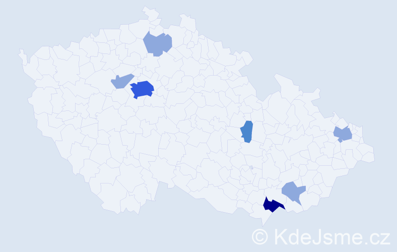 Příjmení: 'Nemšovský', počet výskytů 14 v celé ČR