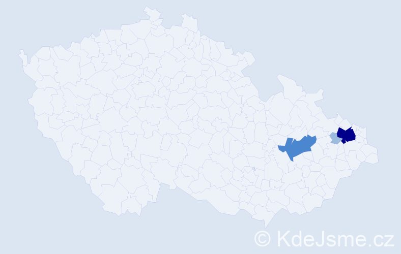 Příjmení: 'Menkal', počet výskytů 7 v celé ČR