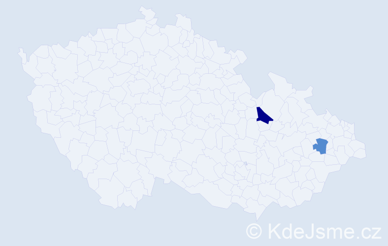 Příjmení: 'Kunčik', počet výskytů 5 v celé ČR