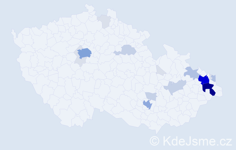 Příjmení: 'Golka', počet výskytů 69 v celé ČR