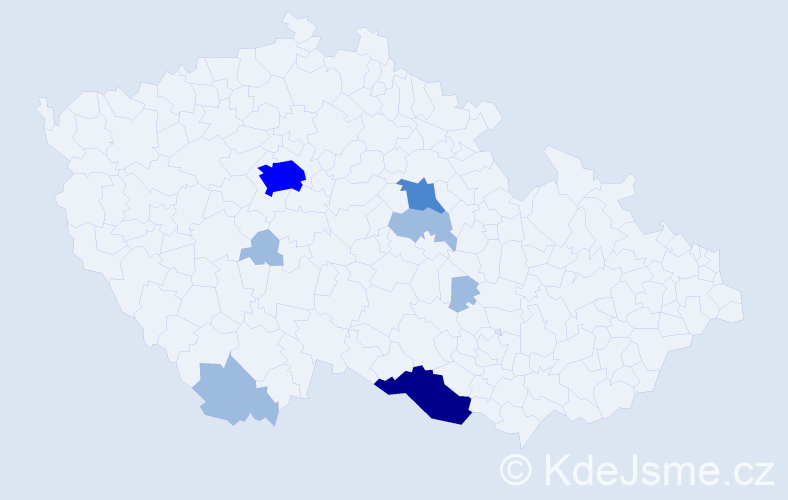 Příjmení: 'Gerbel', počet výskytů 14 v celé ČR