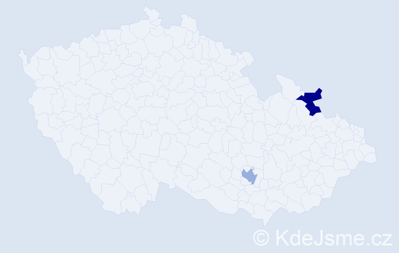 Příjmení: 'Flassáková', počet výskytů 2 v celé ČR