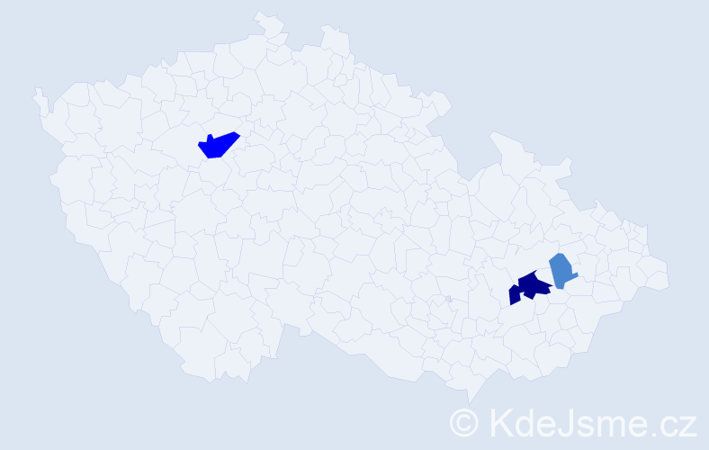 Příjmení: 'Bolerazká', počet výskytů 6 v celé ČR