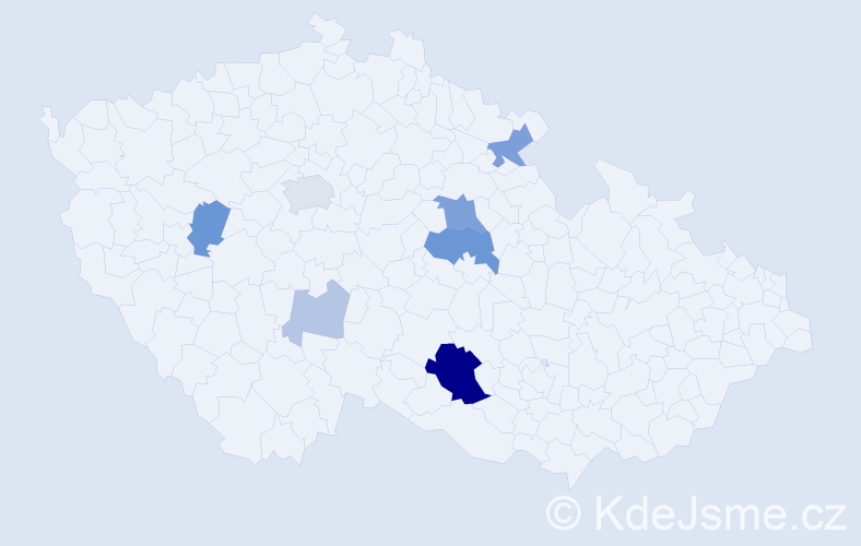 Příjmení: 'Šefelínová', počet výskytů 22 v celé ČR