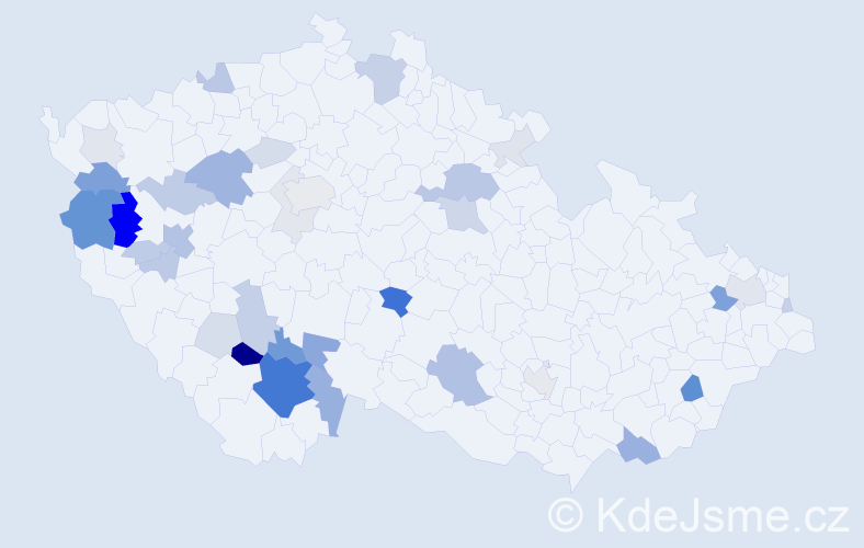 Příjmení: 'Čečková', počet výskytů 114 v celé ČR