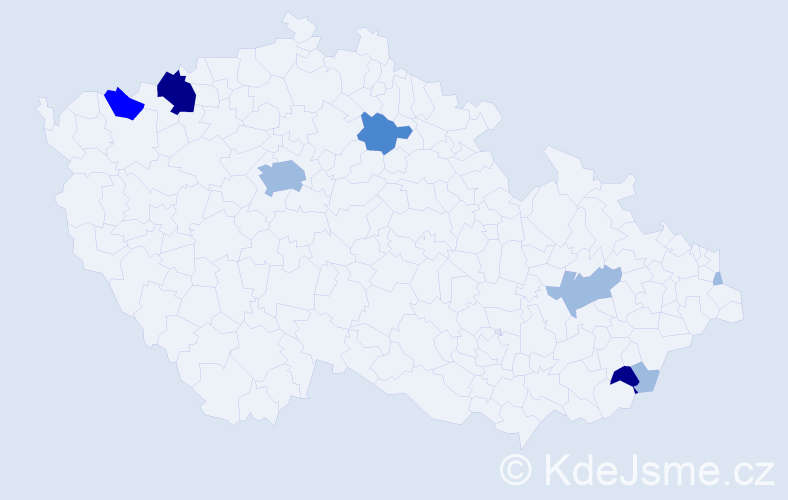 Příjmení: 'Balšan', počet výskytů 17 v celé ČR