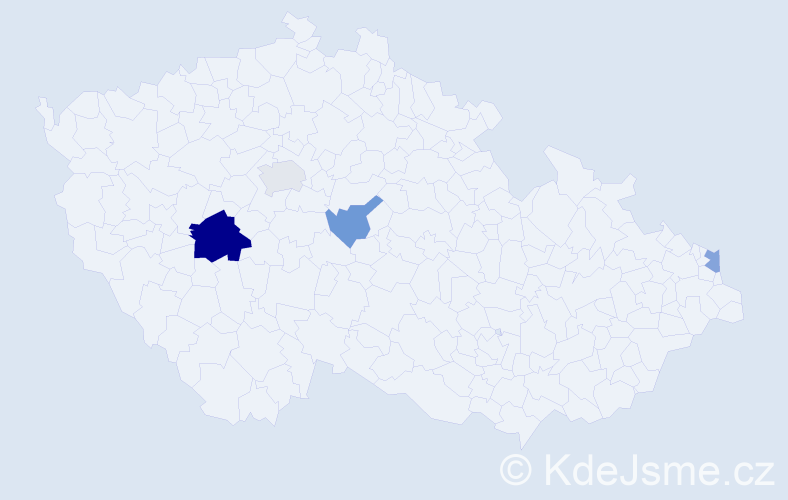 Příjmení: 'Mart', počet výskytů 7 v celé ČR