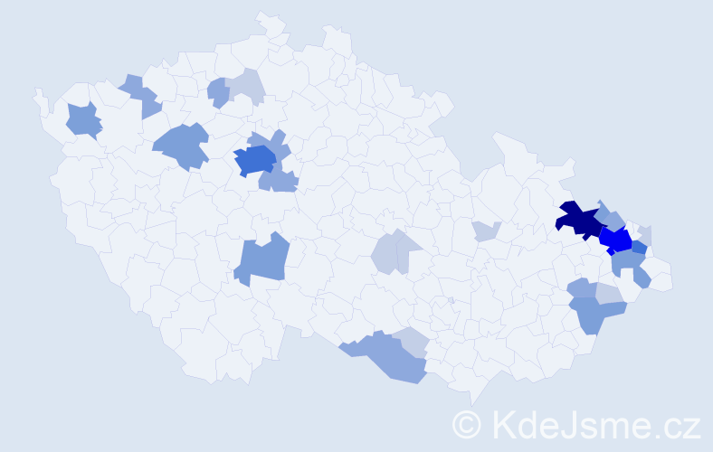 Příjmení: 'Kristianová', počet výskytů 71 v celé ČR