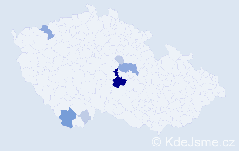 Příjmení: 'Špilínek', počet výskytů 19 v celé ČR